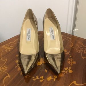 Jimmy Choo gold metallic pumps